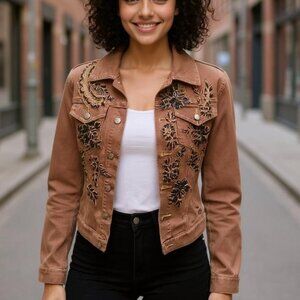 Hazel Embellished Lightweight Denim Jacket